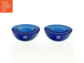 Blå lysestager fra Bülow (str. Ø. 8 cm)