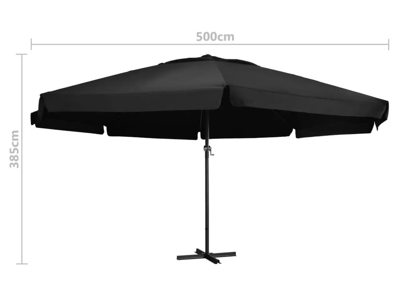Billede 6 - Haveparasol med aluminiumstang 500 cm sort