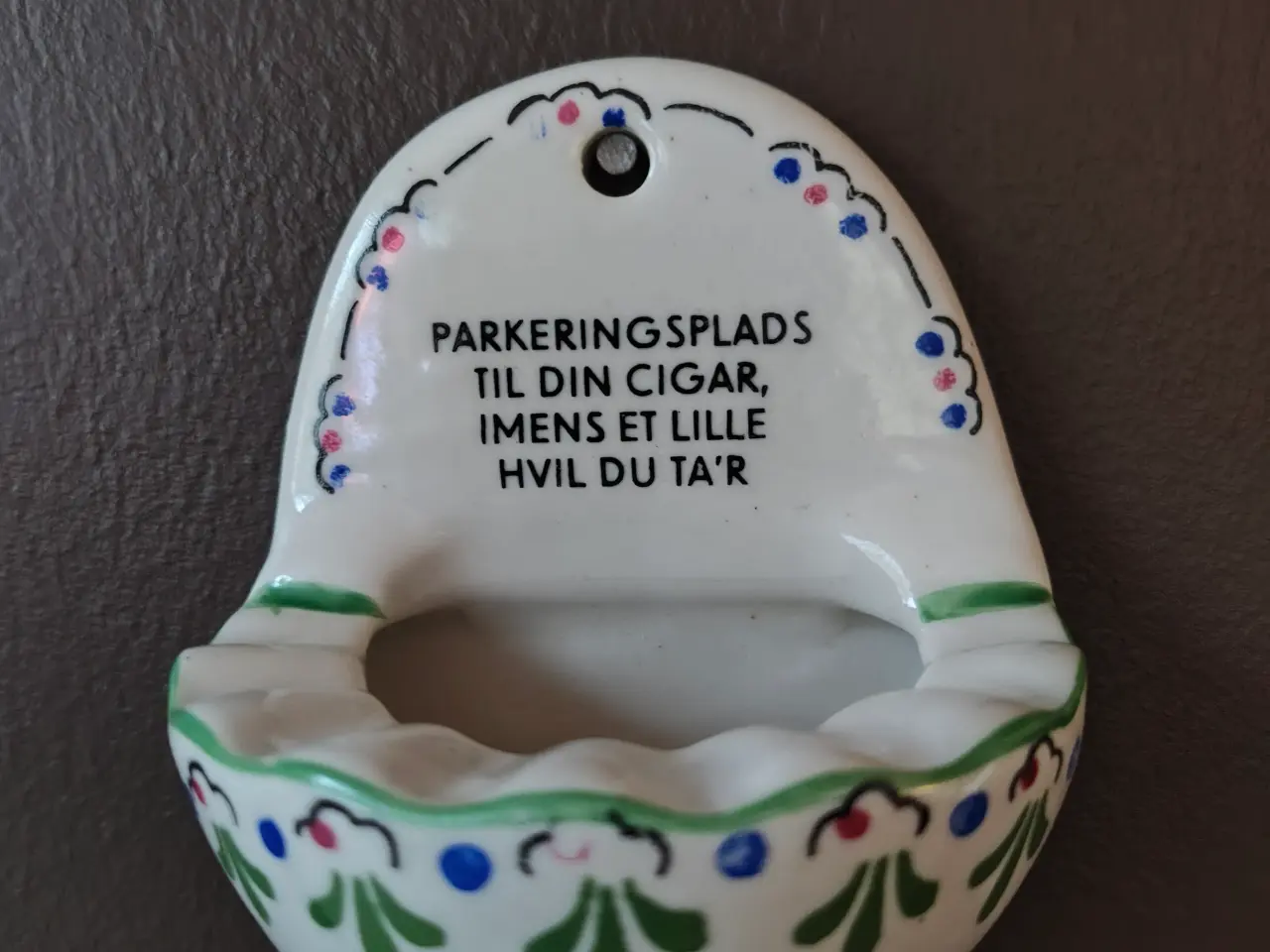 Billede 1 - Sjov Aksini askebæger til væg