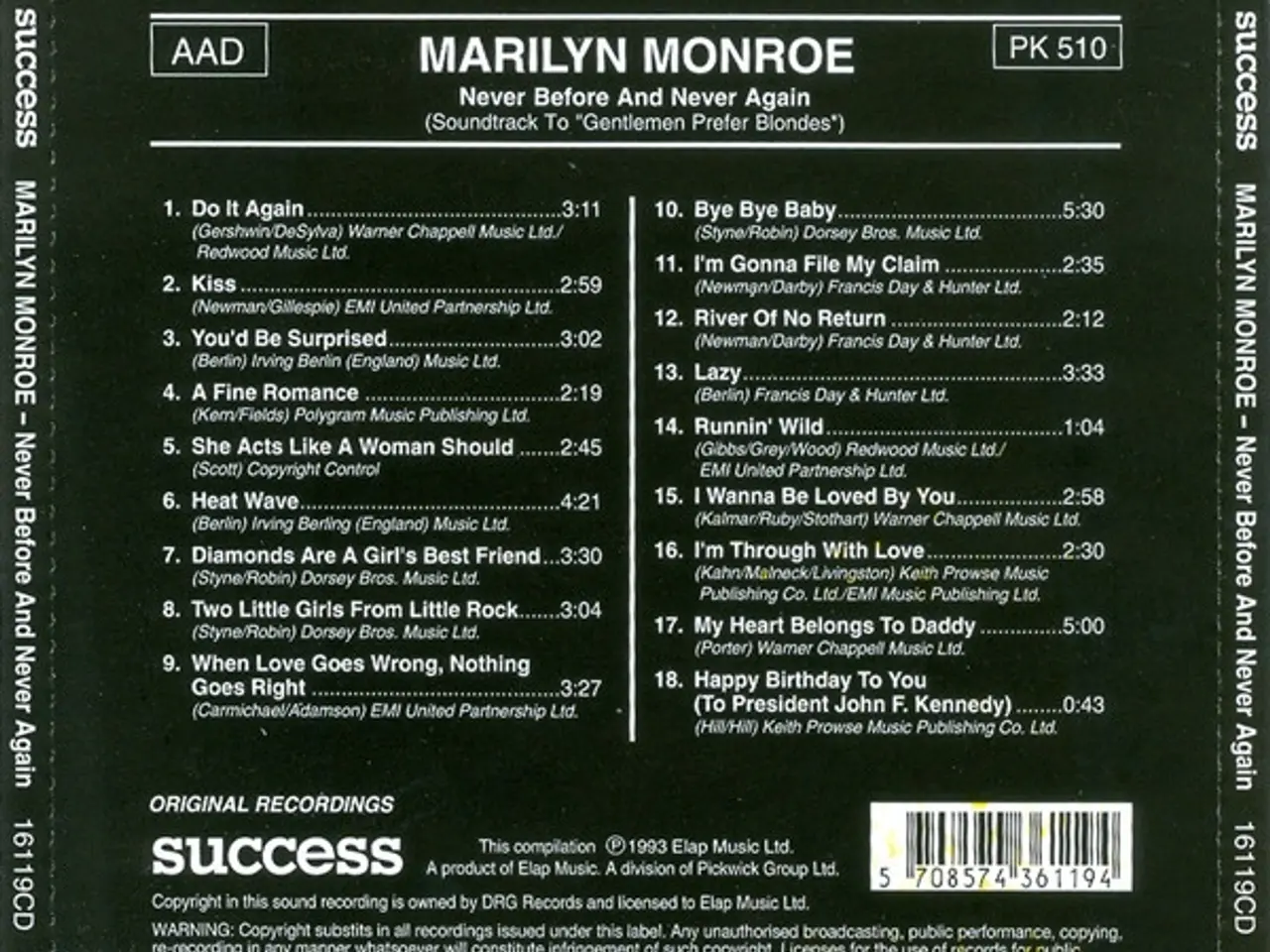 Billede 2 - Marilyn Monroe – Never Before And Never Again – CD