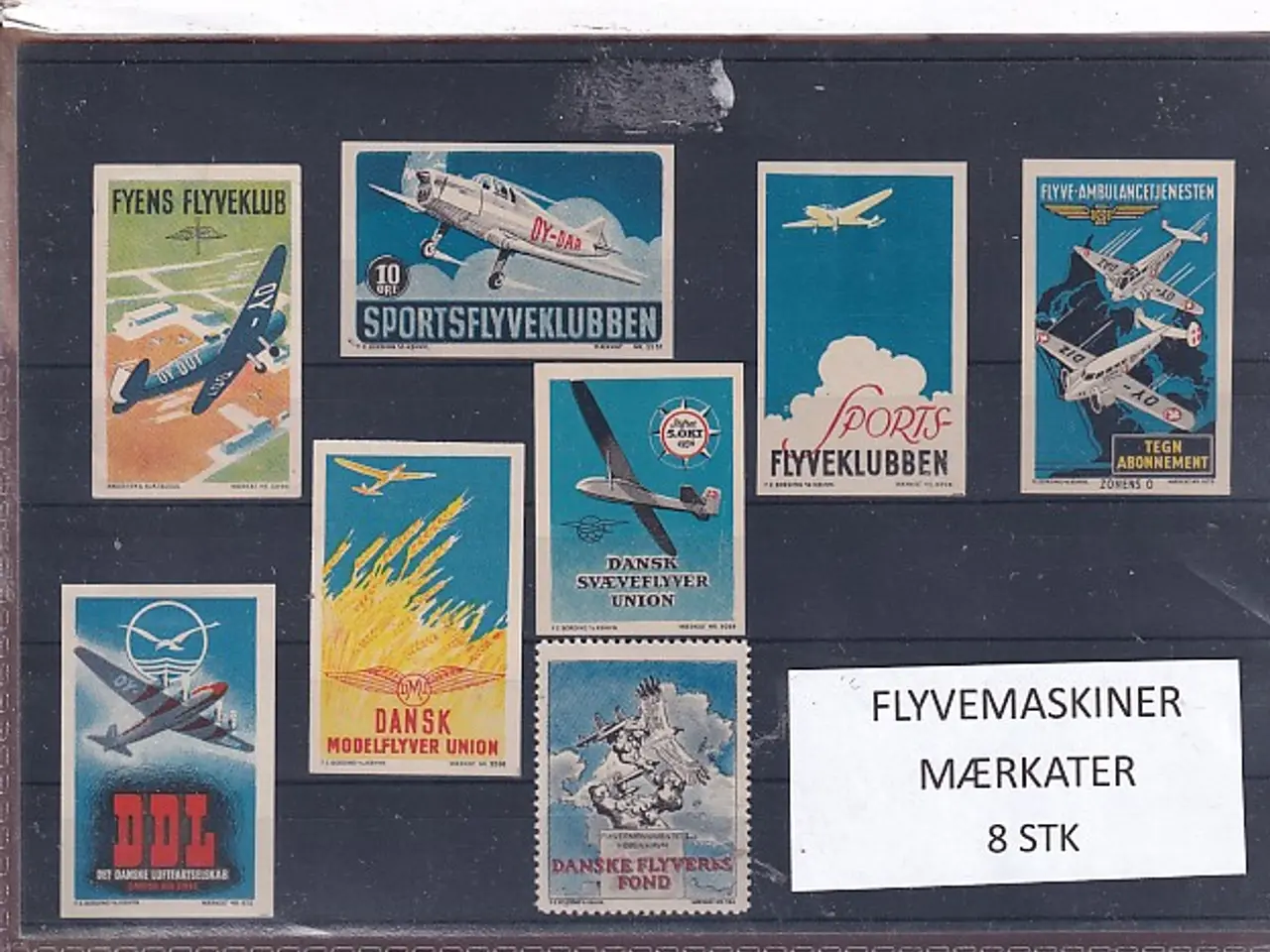 Billede 1 - Flyvemaskiner - Mærkater - 8 Stk.