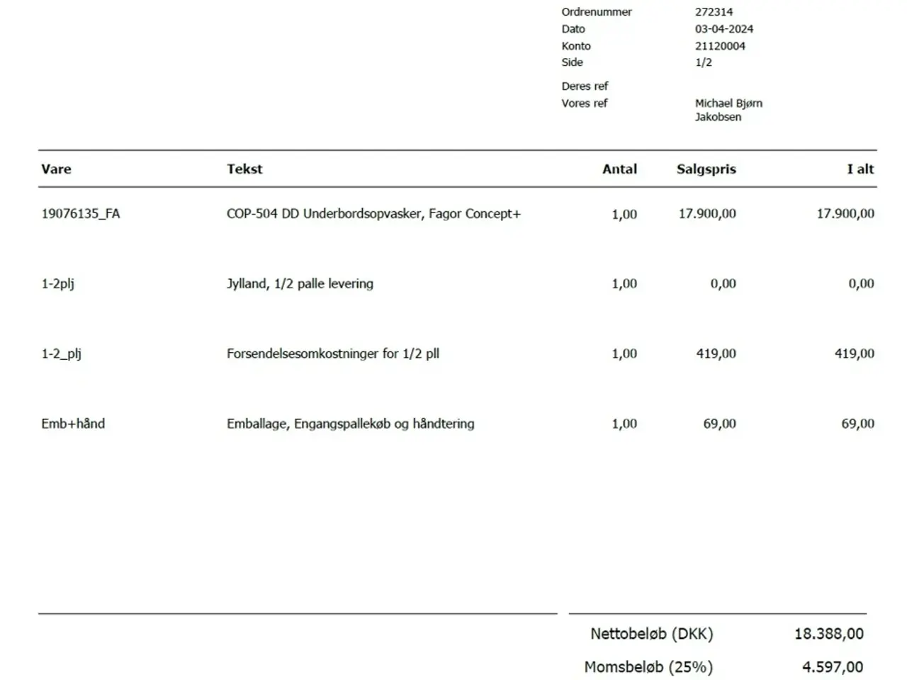 Billede 2 - Opvasker *(STADIG GARANTI)* fra Fagor m. Bwt beh.
