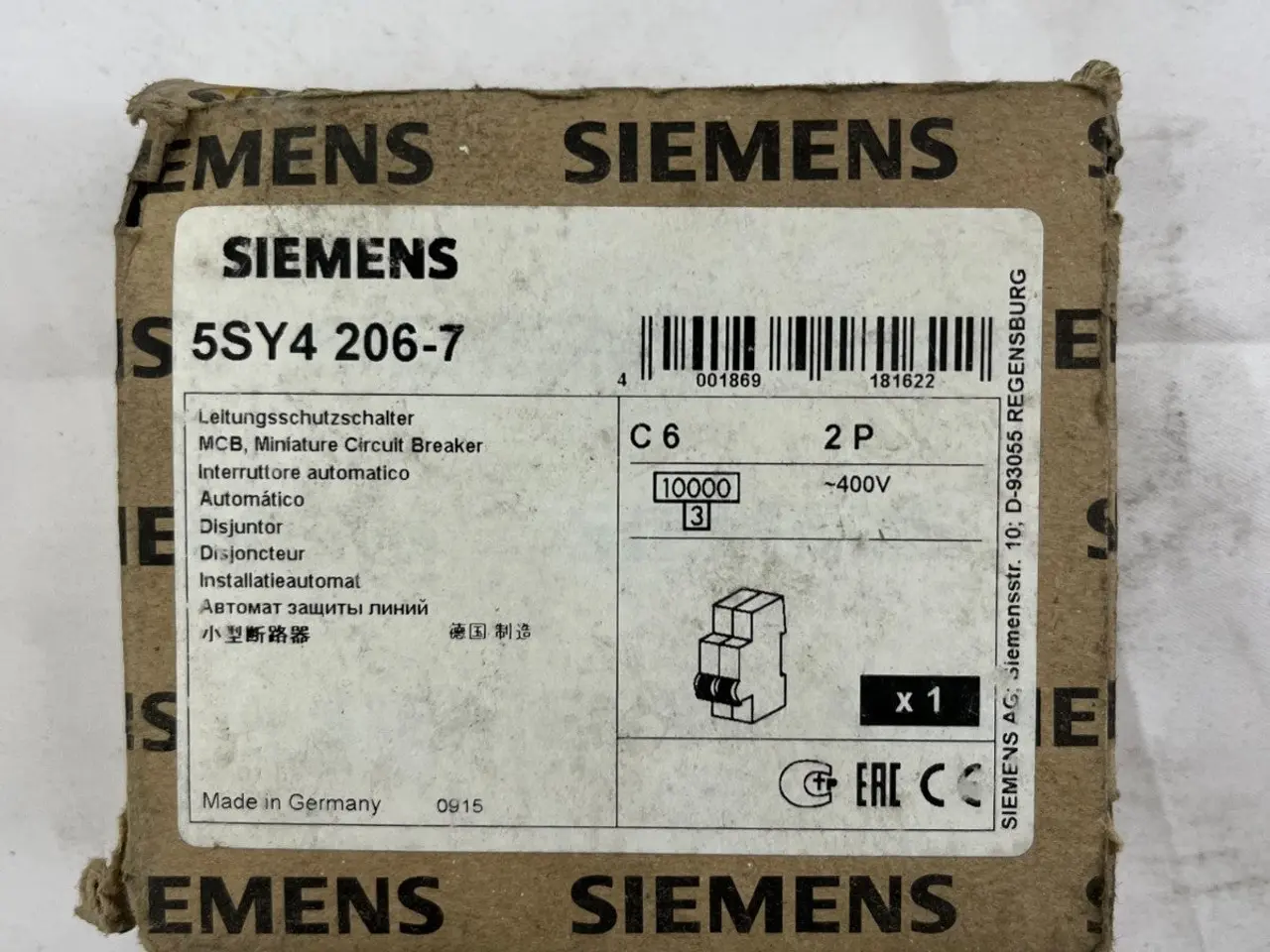 Billede 3 - Siemens 5SY4 206-7 MCB Miniature automatsikring 2P