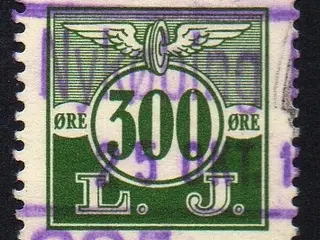 L. J. - (Lollands Jernbane) - Godsfrimærke - 300 Øre - Stemplet