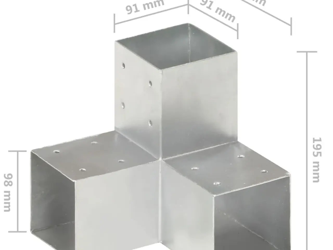 Billede 6 - Stolpebeslag Y-form 4 stk. 91 x 91 mm