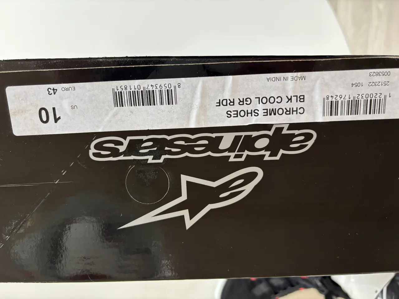 Billede 3 - Alpinestars Chrome Sort/Grå/Rød MC Sko str 10 43