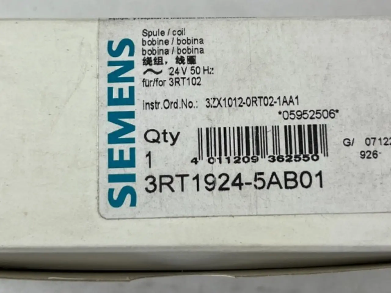 Billede 1 - Siemens 3RT1924-5AB01 SIRIUS Magnetic Coil 24 V AC