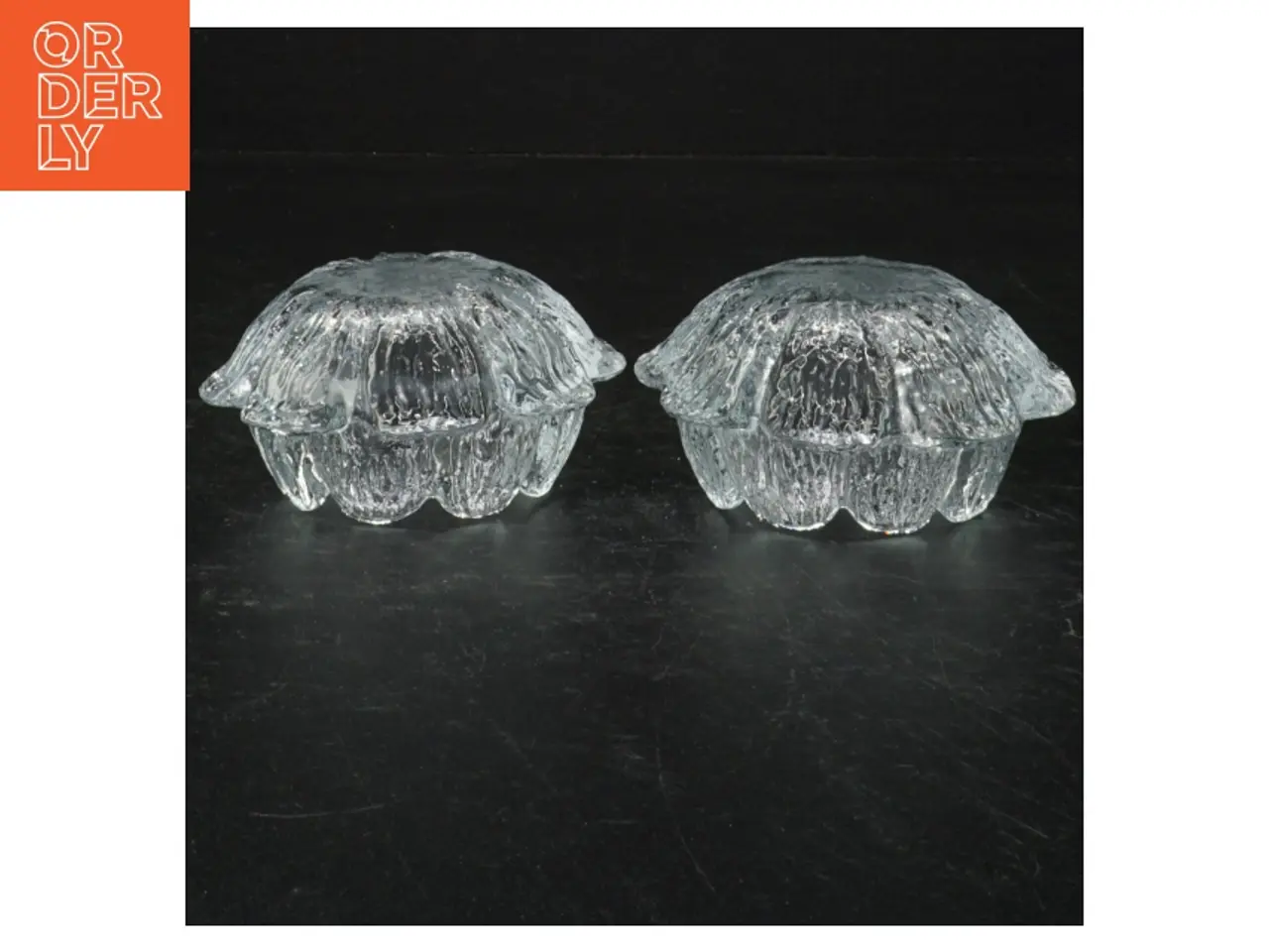Billede 2 - Glas fyrfadsstager i blomsterform