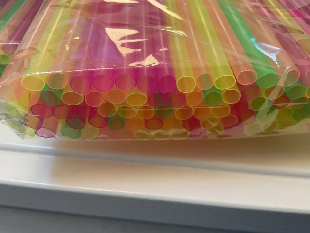 Billede 3 - 100 stk. Plastik sugerør med Ske ( Slushice sugerø