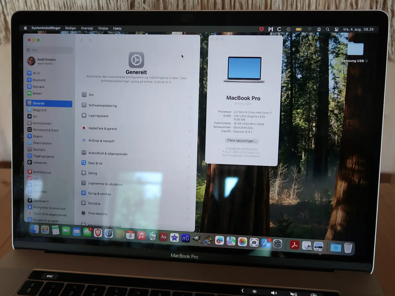 Billede 2 - MacBook Pro 15" (2018) – 16 GB RAM – 256 GB SSD