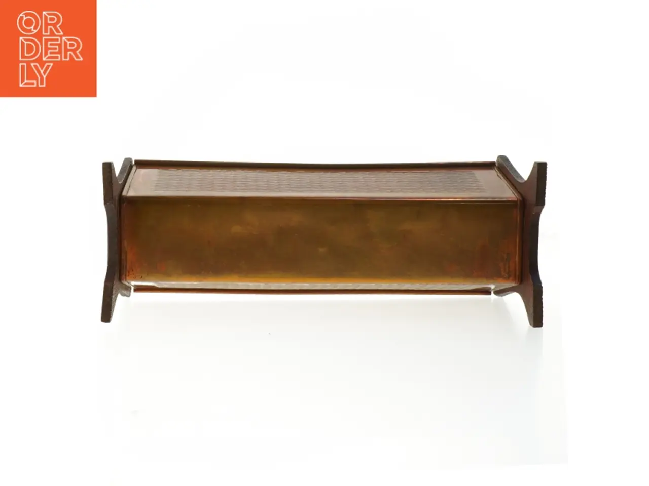 Billede 3 - Retro Teak og Kobber metal kurv (str. 29 cm)