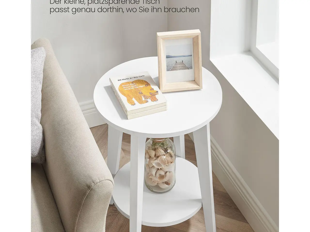 Billede 7 - Sidebord rund hvid 40 × 50 cm (LET283T14)