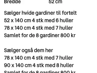 Gardiner til fortelt hvide