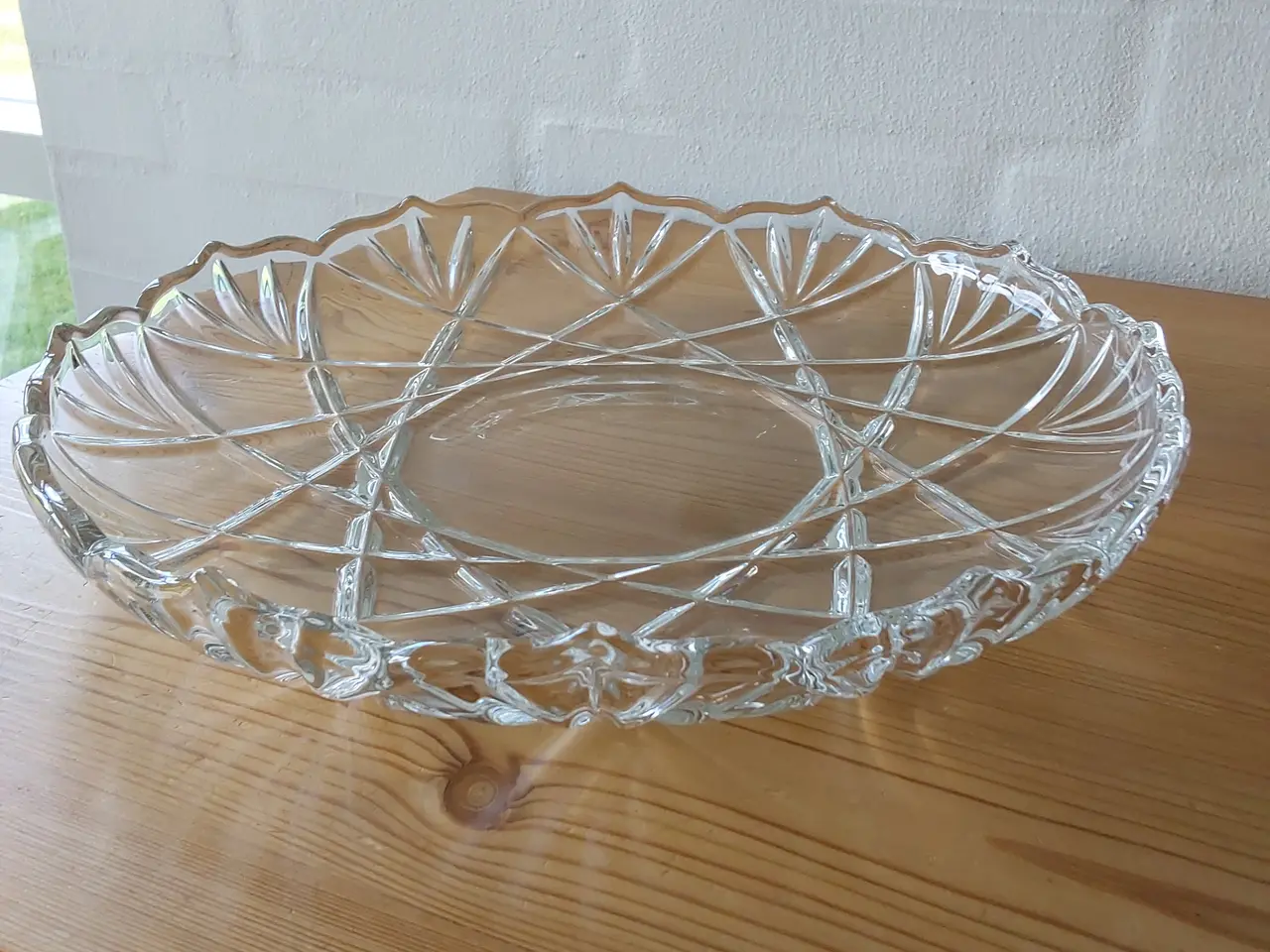 Billede 1 - Stort krystal glasfad d. 30 cm. Orkideh Isfahan.