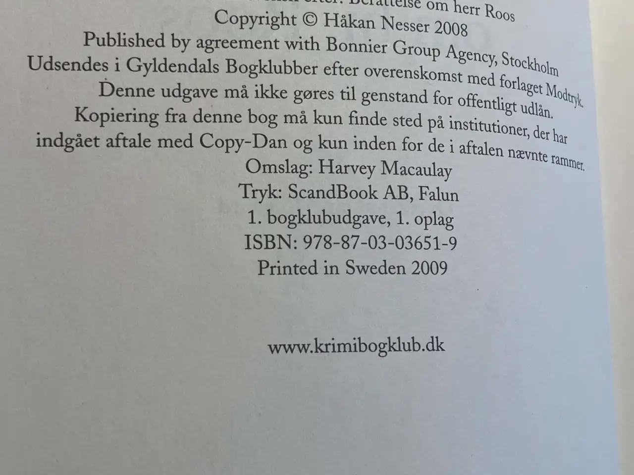 Billede 5 - En fortælling om hr. Roos. Roman af Håkan Nesser