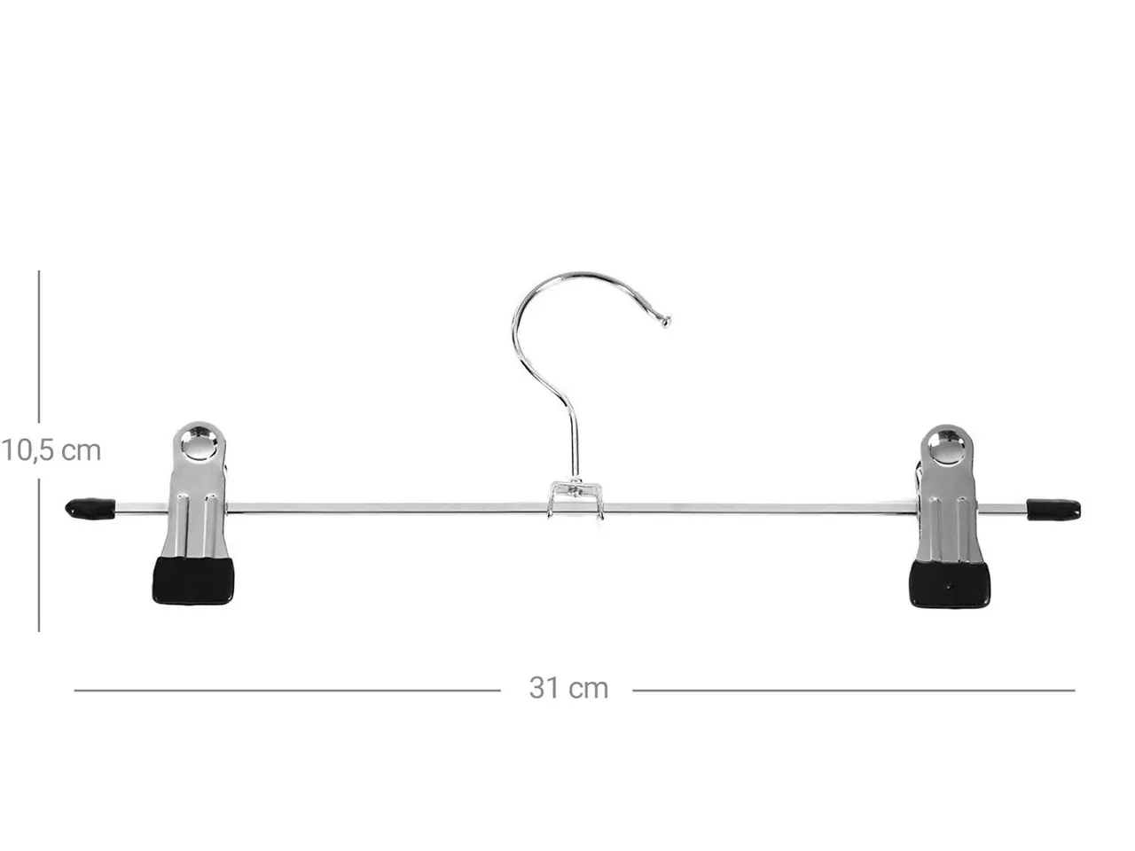 Billede 6 - Buksebøjler med klemmer - 20 stk., 31 cm, sølv/sort
