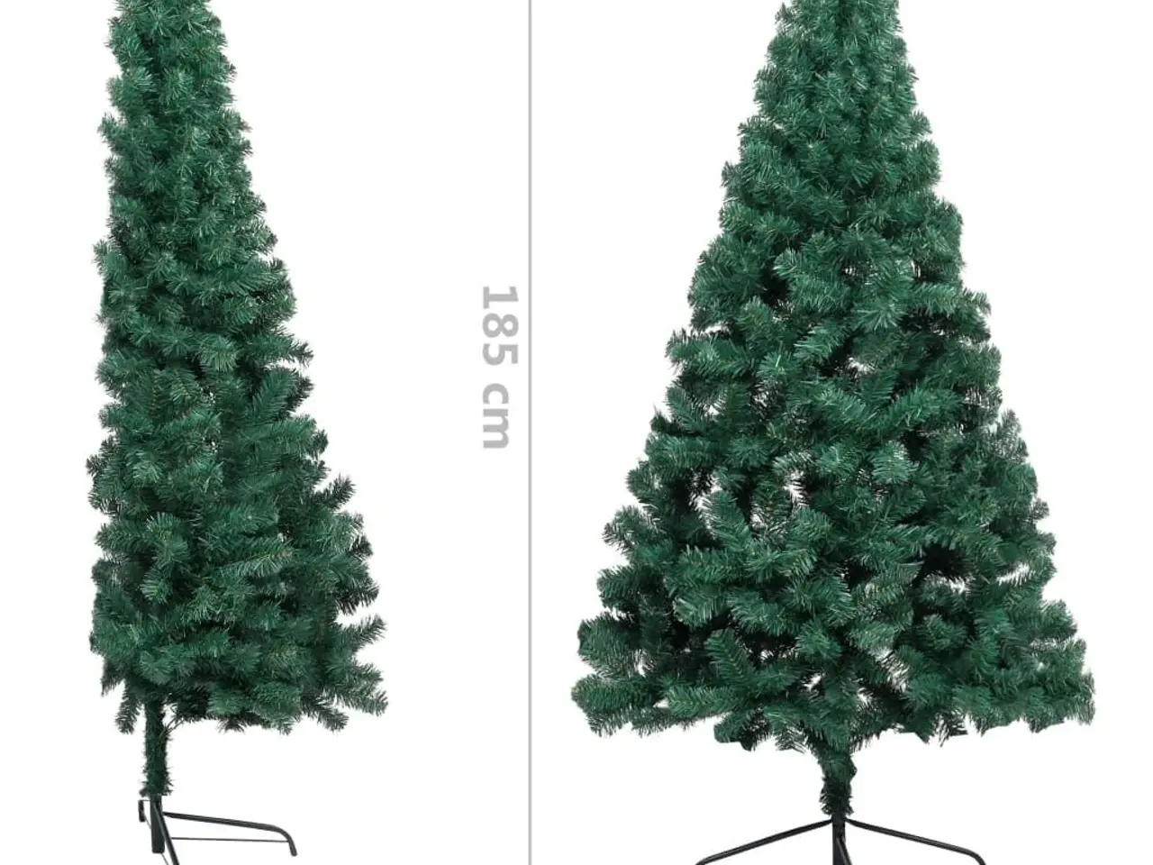 Billede 8 - Kunstigt halvt juletræ med fod 180 cm - grøn