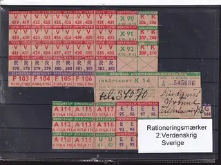Rationeringsmærker - 2. Verdenskrig - Sverige