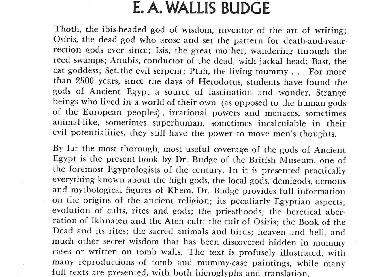 Billede 2 - The Gods of the Egyptians Vol 2 by EA Wallis Budge