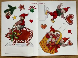 Retro, 3 gl. juleark med kravlenisser eller engle