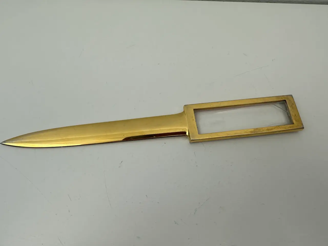 Billede 2 - Vintage messing brevåbner med lup