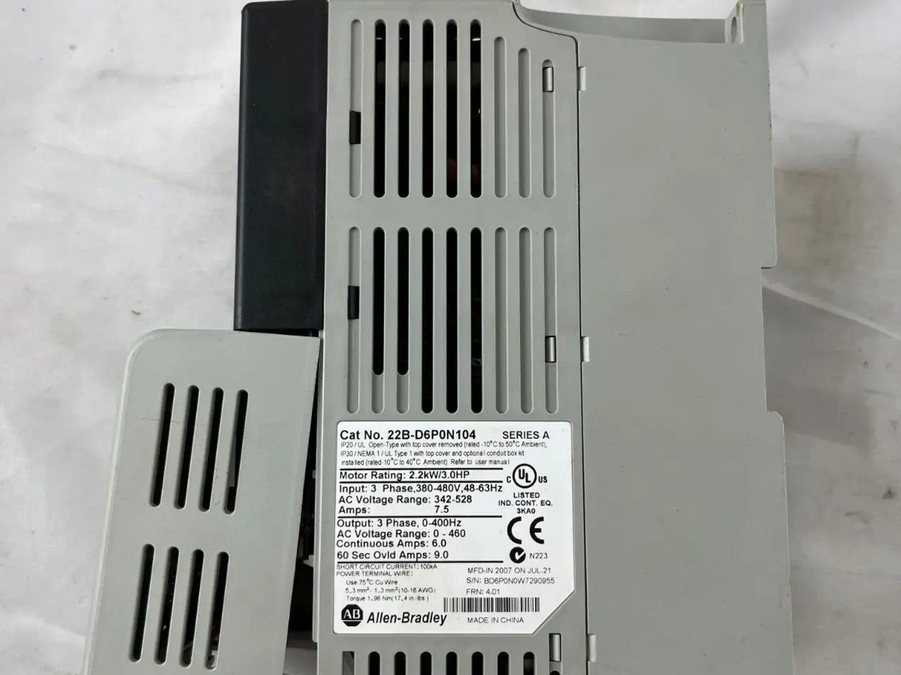 Billede 9 - Allen-Bradley 22B-D6P0N104 PowerFlex 40 AC Drive