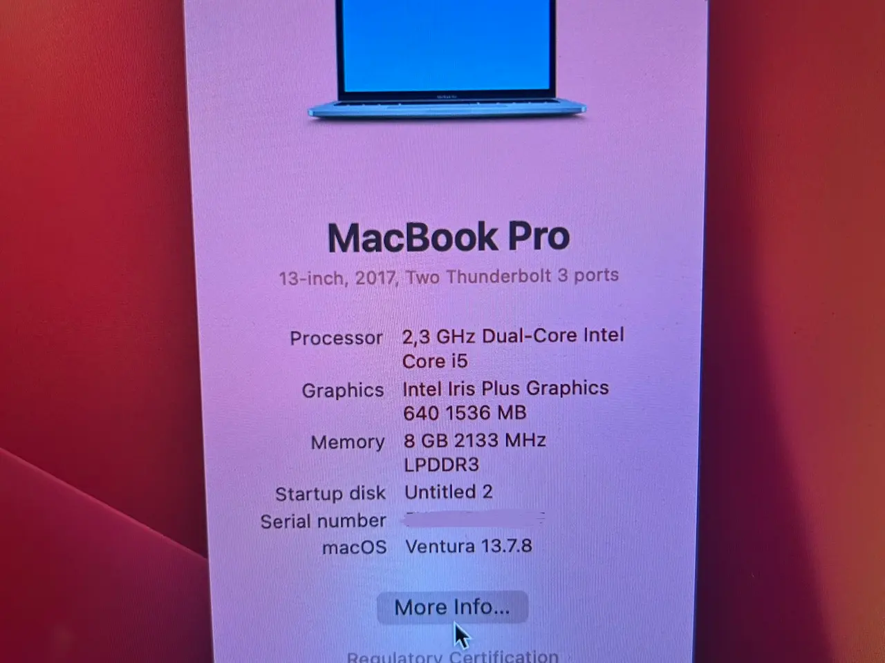 Billede 2 - Lejes ud: Apple MacBook Pro 13 inch 2017 