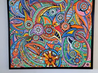 Maleri med sort ramme 80 cm×100 cm