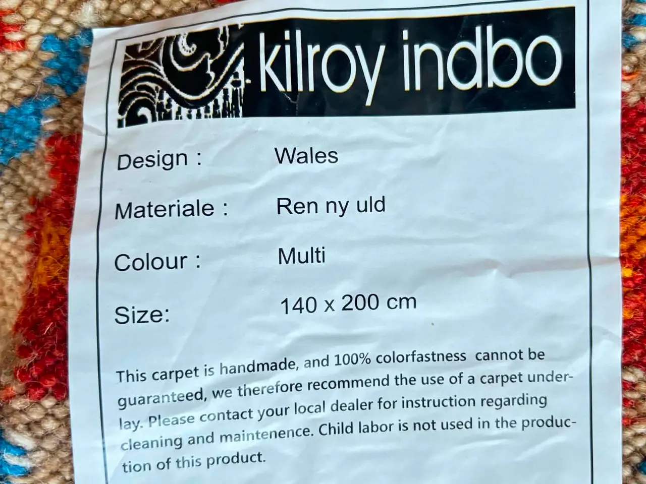 Billede 4 - Indbo Wales uldtæppe 140 × 200 cm – 100 % ren ny u