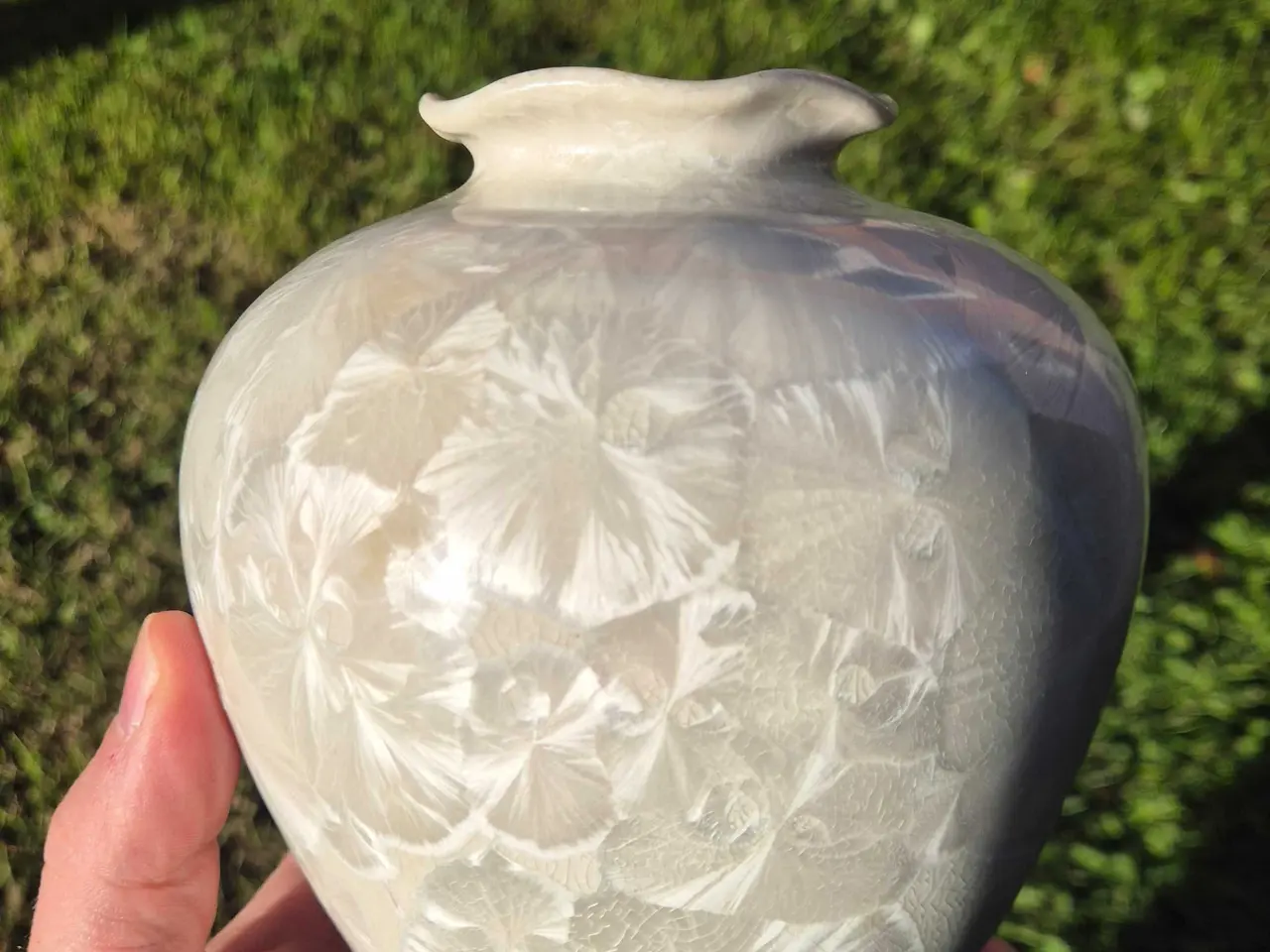 Billede 1 - Keramik vase med krystal glasur