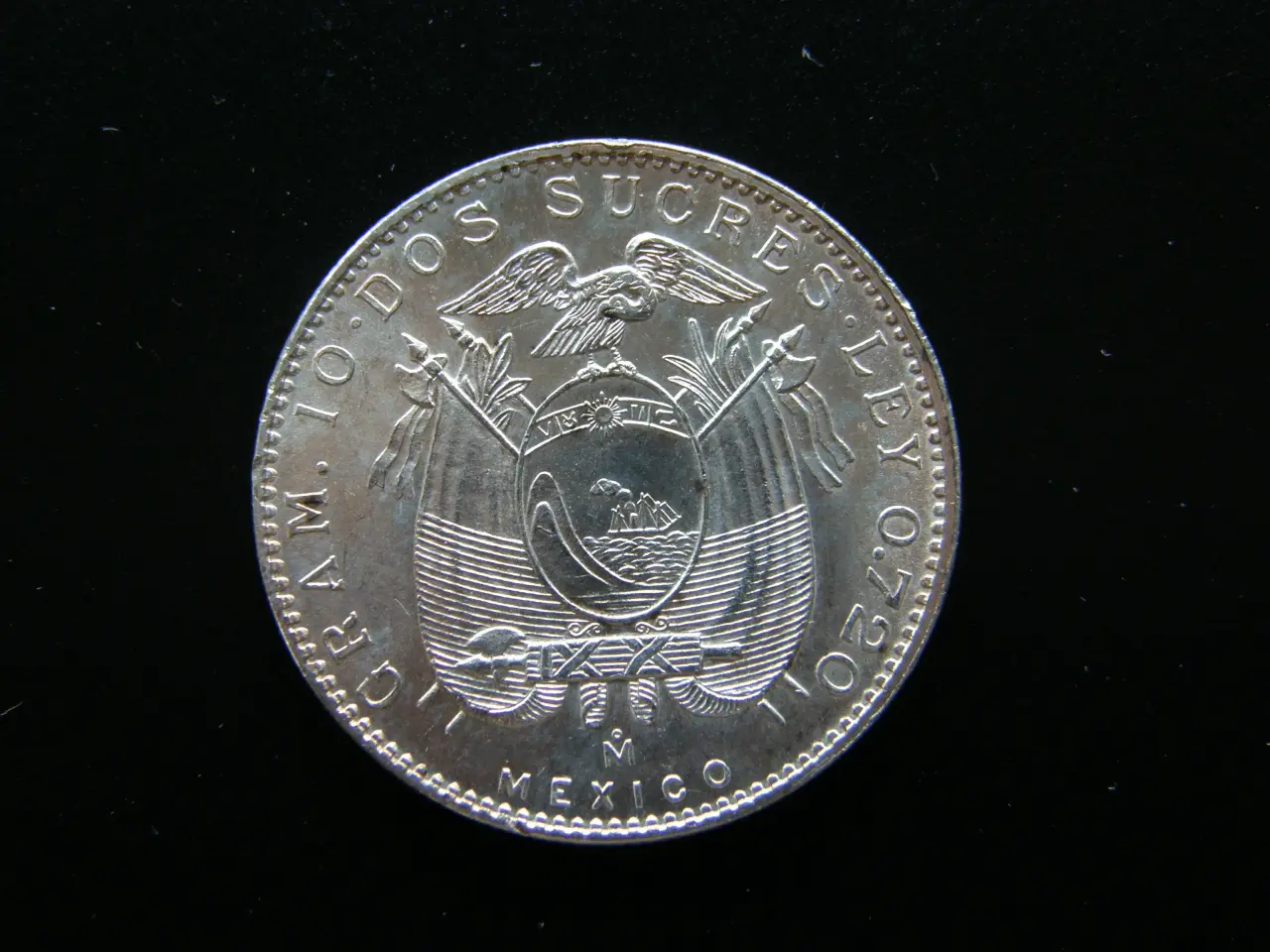 Billede 2 - Ecuador 2 Sucres 1944 Sølv KM#80