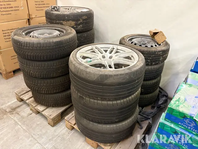 Daek Dæk på fælge Dunlop, Continental, Firelli 19 styk | Tølløse ...