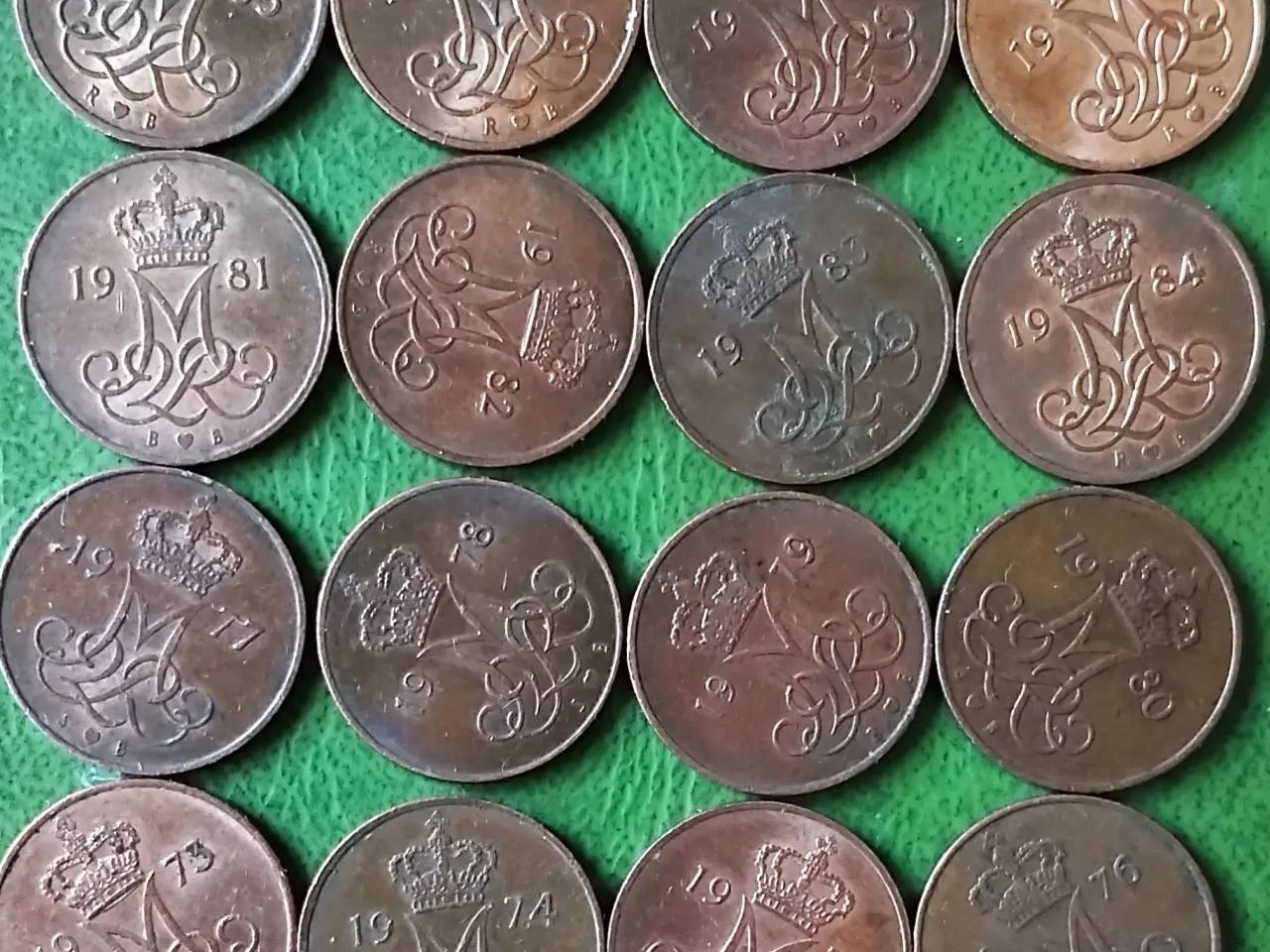 Billede 2 - 5 ØRE 1973 - 1988 KOMPLET 16 Stk! Margrethe II