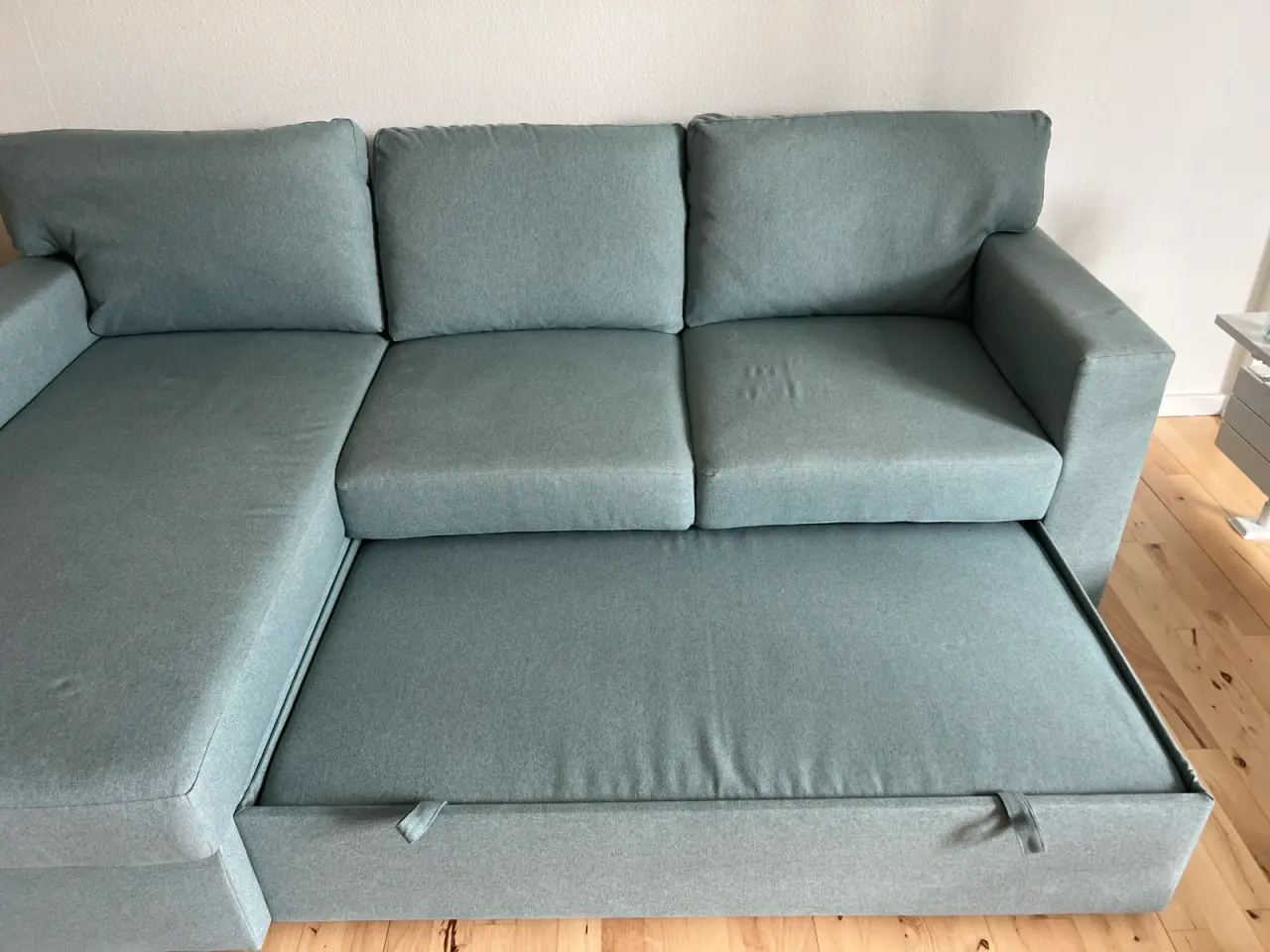 Billede 7 - Sovesofa med chaiselong i farven lys turkisgrå
