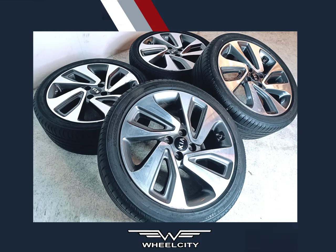 Billede 1 - 4x100 17" ET43 nav 54,1ø KIA sommersæt inkl.TPMS