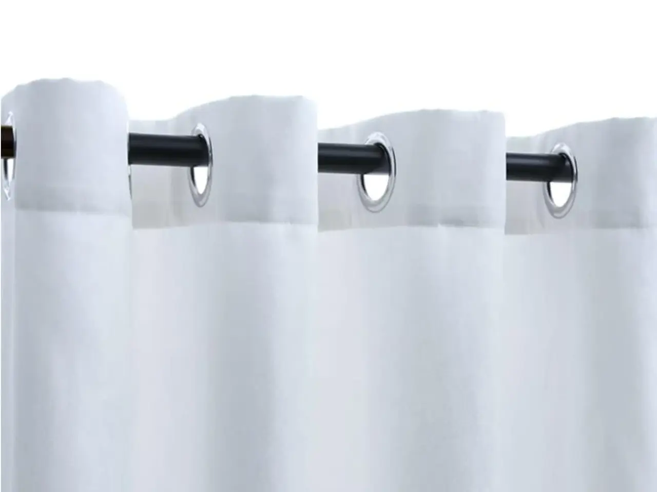 Billede 3 - Mørklægningsgardiner 2 stk. med metalringe 140 x 225 cm råhvid