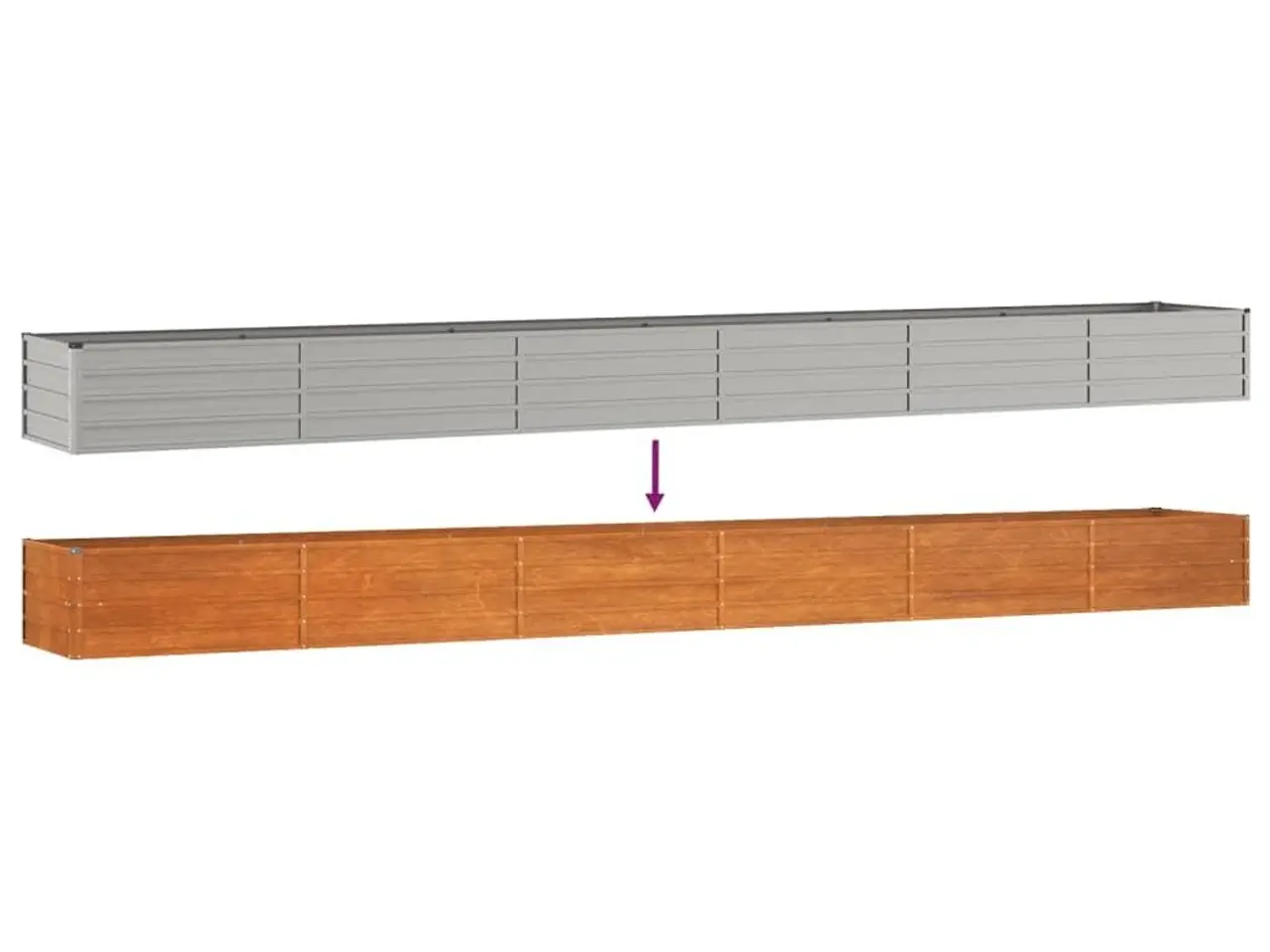 Billede 6 - Højbed i cortenstål 600 × 80 × 45 cm - rustfarvet