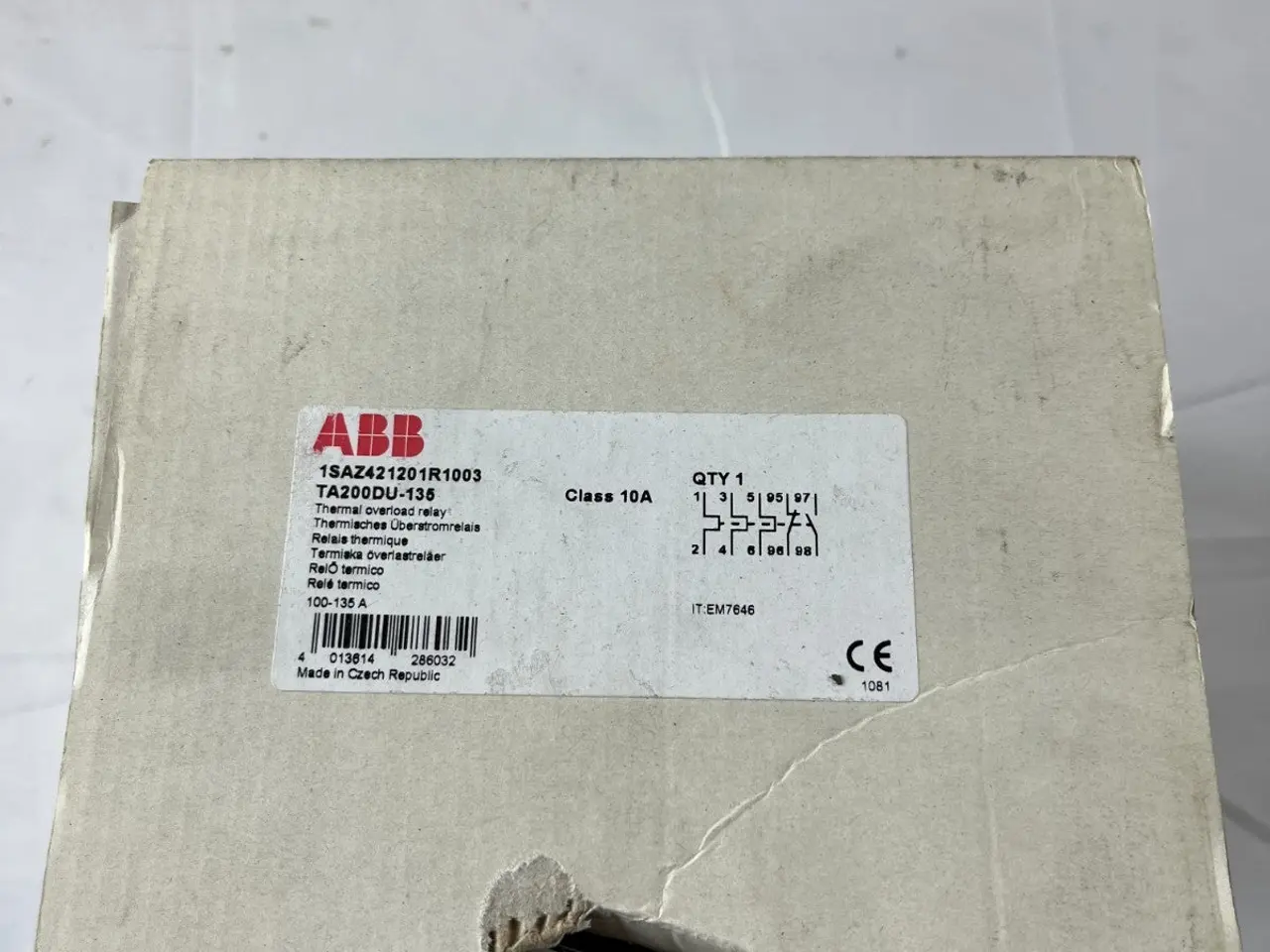 Billede 3 - ABB TA200DU-135 Thermal Overload relæ 100–135 A