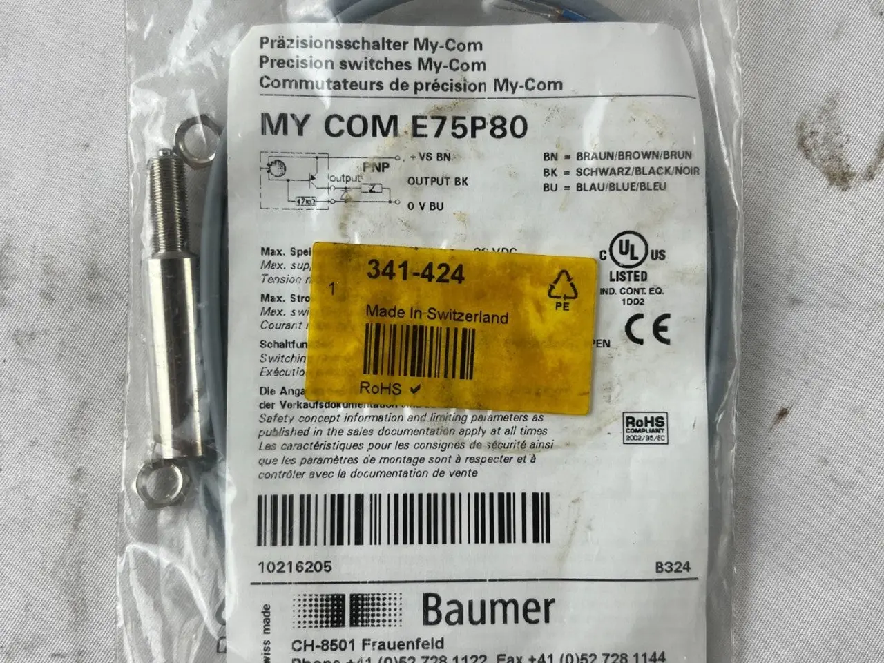 Billede 2 - Baumer My-Com E75P80 Precision kontakt PNP