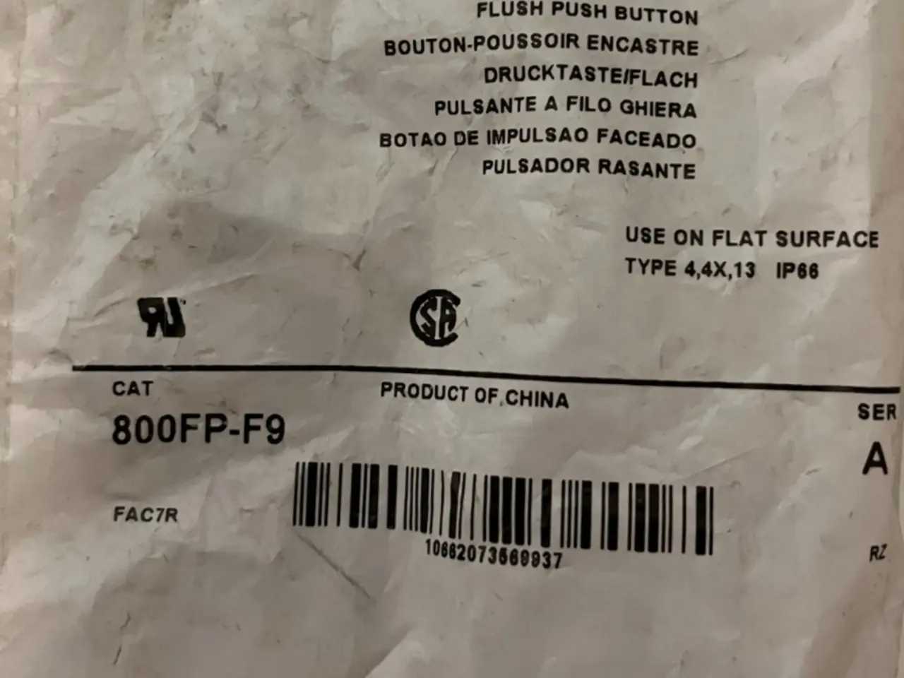 Billede 1 - Allen-Bradley 800FP-F9 Flush Push Button, 22mm, 1