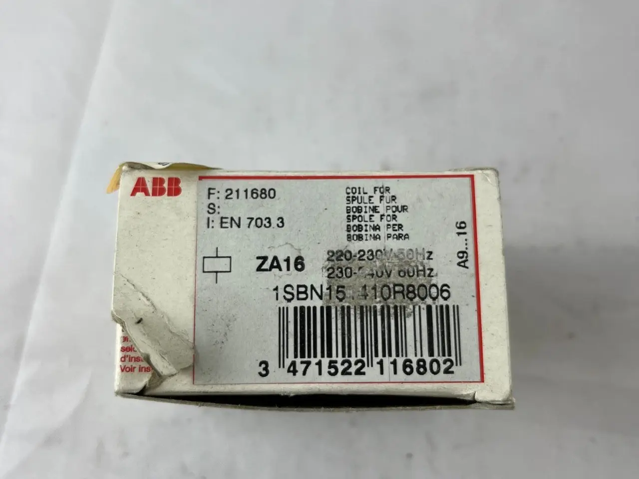 Billede 3 - ABB ZA16 1SBN151410R8006 kontaktor Coil 220–230 V
