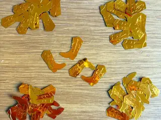 44 orange metallic glimmer-cowboystøvler
