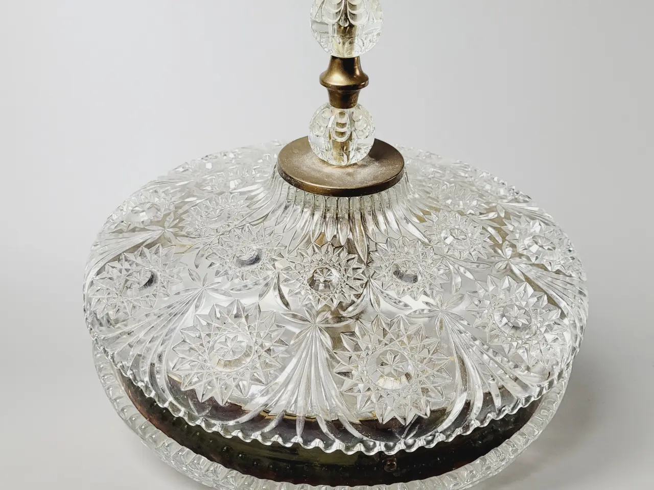 Billede 6 - ⭐️· Stor Vintage Loftslampe i Støbt Krystalglas
