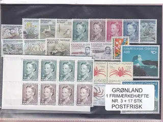 Grønland - Frimærkehæfte NR. 3 + 17 Stk. - Postfrisk