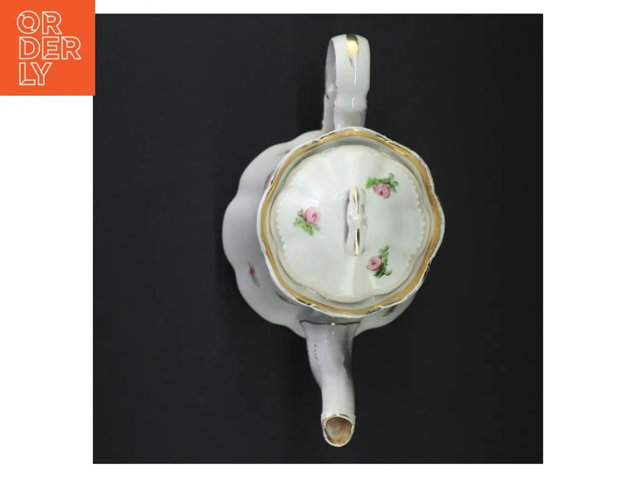 Billede 5 - Porcelæns tekande med blomsterdekoration