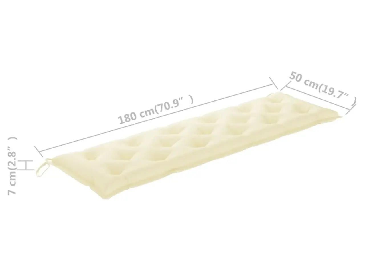Billede 5 - Hynde til havebænk 180x50x7 cm oxfordstof cremehvid