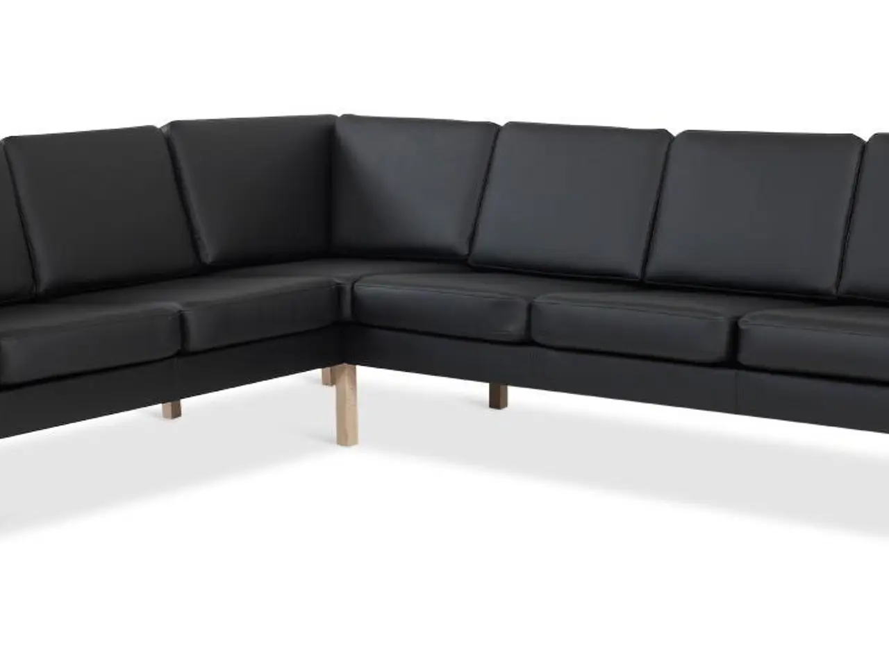Billede 1 - Dragør vendbar tremmesofa hjørnesofa - sort bonded læder