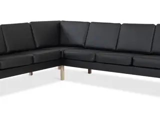 Dragør vendbar tremmesofa hjørnesofa - sort bonded læder