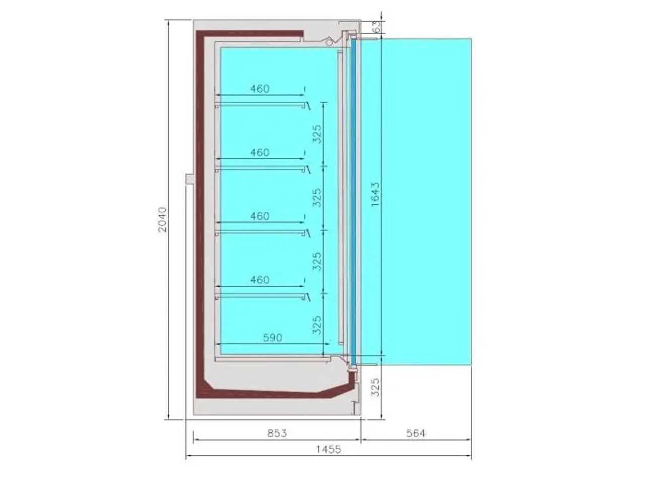 Billede 2 - Vægmonteret køleskab – sort – B2035 xD850 xH2050mm