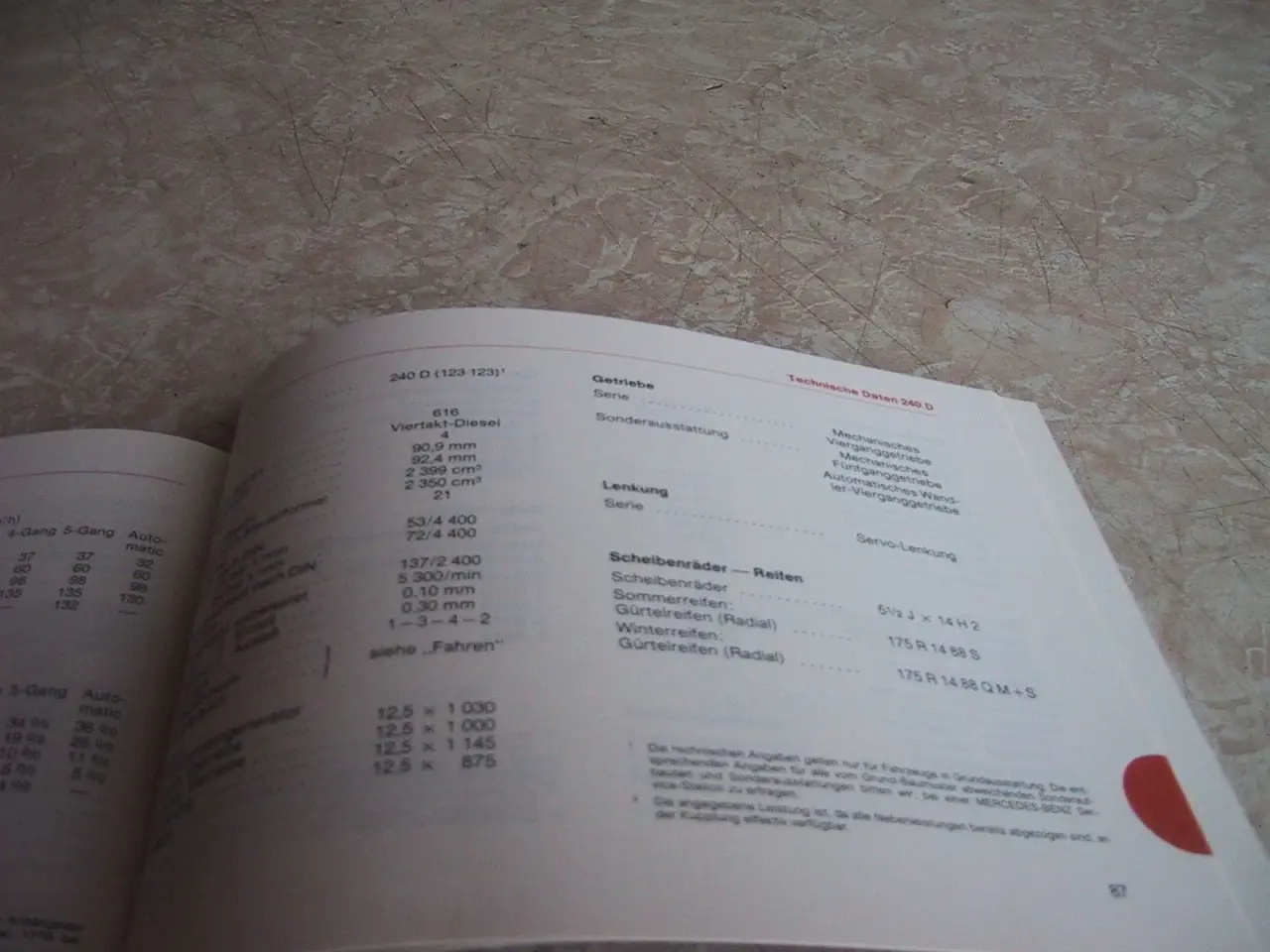 Billede 5 - Instruktions Bog  Mercedes 123 D 